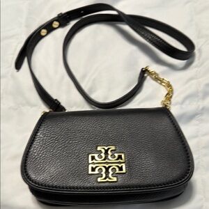 Tory Burch Black Crossbody Bag with Gold Accents